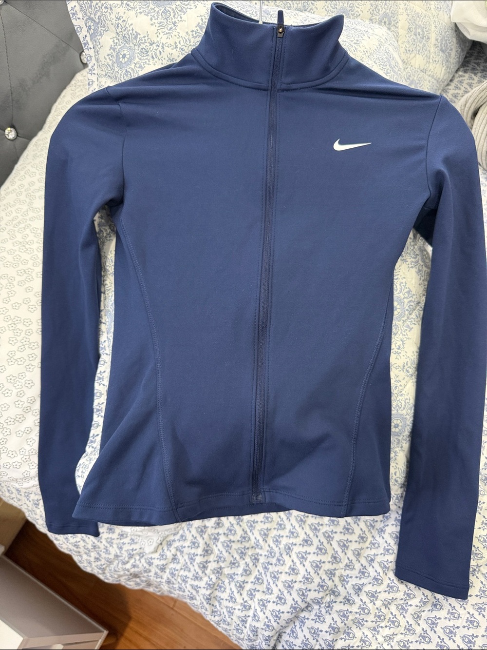 Nike Navy Full-Zip Athletic Bomber Jacket